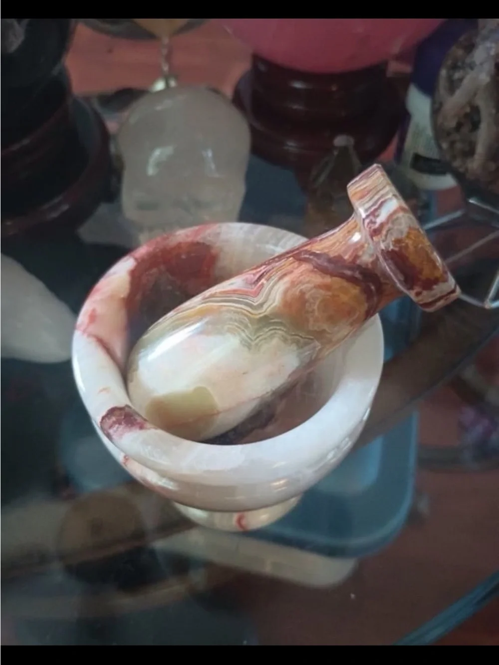Polished Onyx Mortar and Pestle